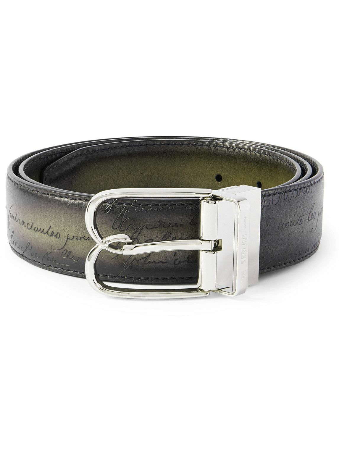 小物 Berluti belt calligraphy 85-34 Leather Essence Scritto leather 32 mm Reversible Belt | Berluti US