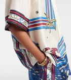 Alémais Printed silk satin shirt
