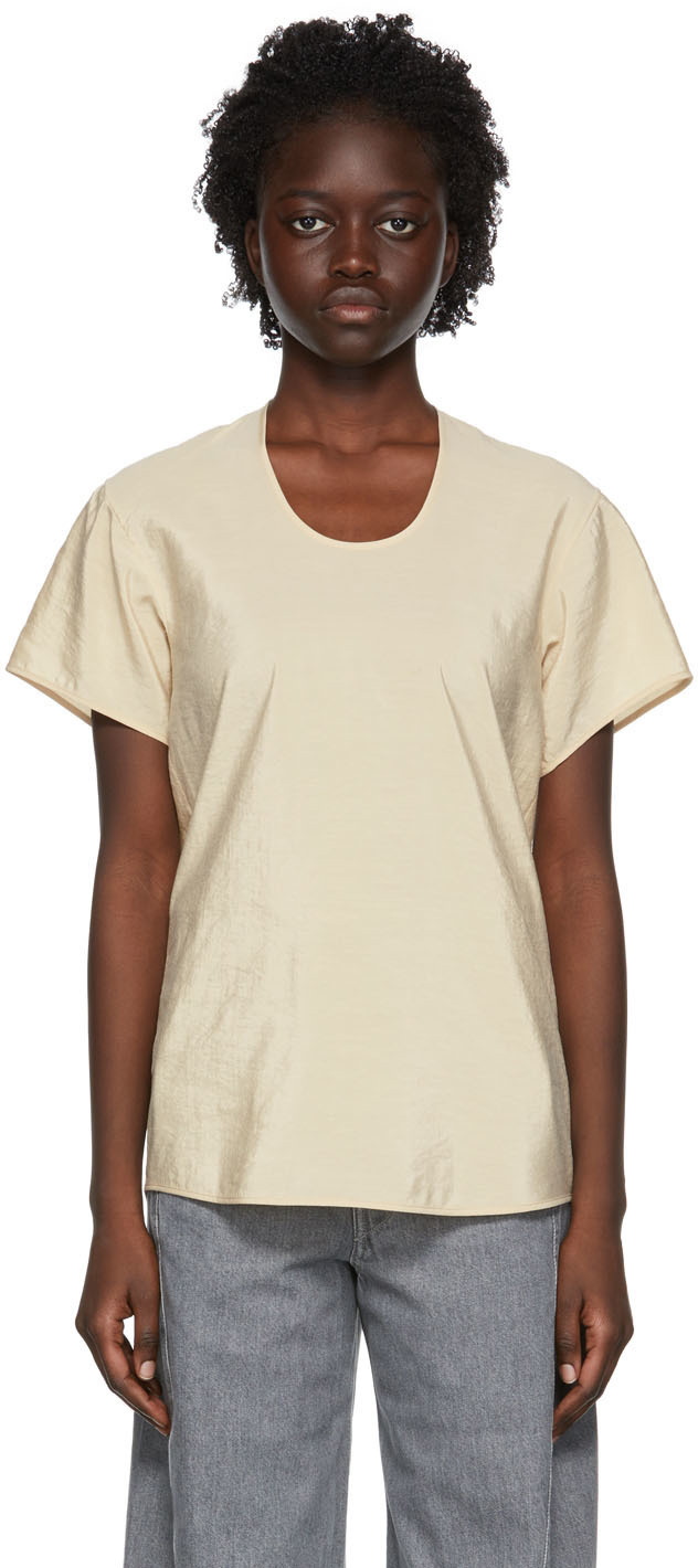 Lemaire Beige Silk T-Shirt Lemaire