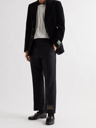 GUCCI - Logo-Appliquéd Cotton and Linen-Blend Velvet Blazer - Black