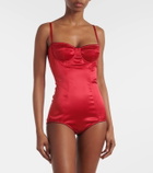 Dolce&Gabbana Silk-blend satin bodysuit