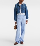 Miu Miu Cropped logo denim jacket