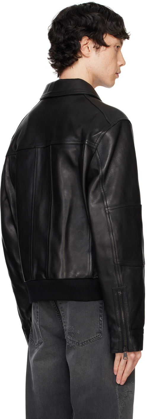 Balmain Black 2 Pocket Leather Jacket