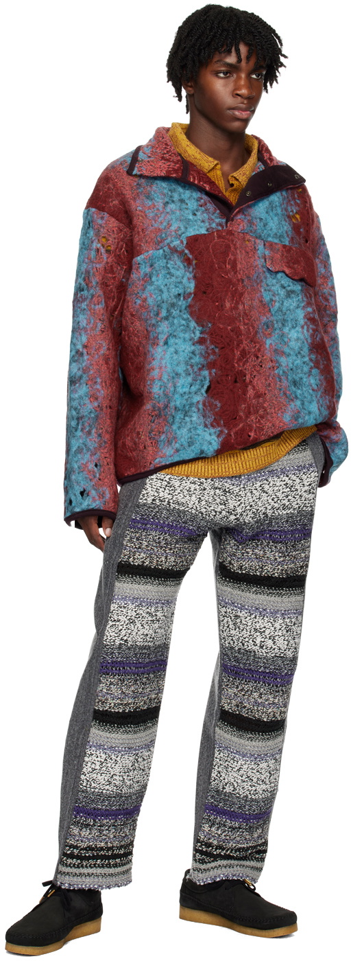 VITELLI Red & Blue Striped Turtleneck