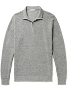 Peter Millar - Waffle-Knit Pima Cotton and Merino Wool-Blend Half-Zip Sweater - Gray