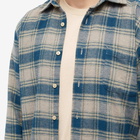 Portuguese Flannel Men's Bazzar Check Shirt in Beige/Aqua