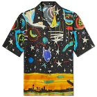 Palm Angels Men's Starry Night Bowling Shirt in Black