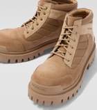Balenciaga Combat Strike suede-trimmed lace-up boots