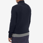 Oliver Spencer Men's Talbot Contrast Hem Roll Neck Knit in Navy/White