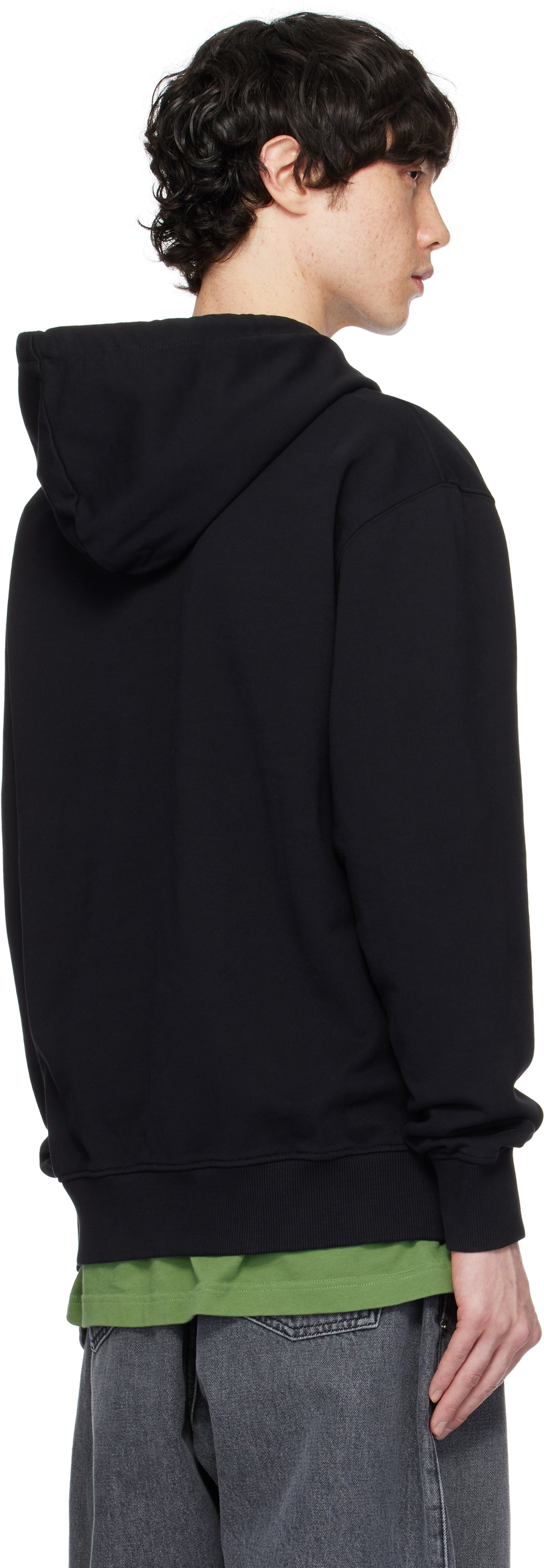 JW Anderson Black Logo Embroidery Hoodie