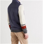 CANALI - Suede-Trimmed Padded Shell Gilet - Blue