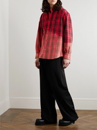 VETEMENTS - Bleached Checked Cotton-Blend Flannel Shirt - Red