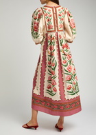Farm Rio Ainika Printed Poplin Midi Dress Cream