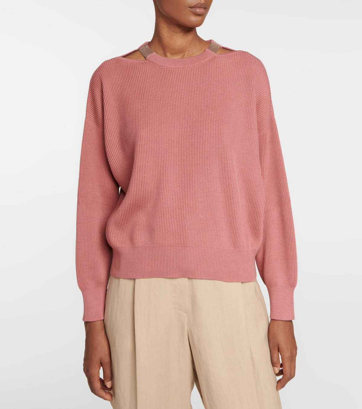 Brunello Cucinelli - Cutout cotton sweater