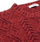 Inis Meáin - Cable-Knit Donegal Merino Wool and Cashmere-Blend Sweater - Red