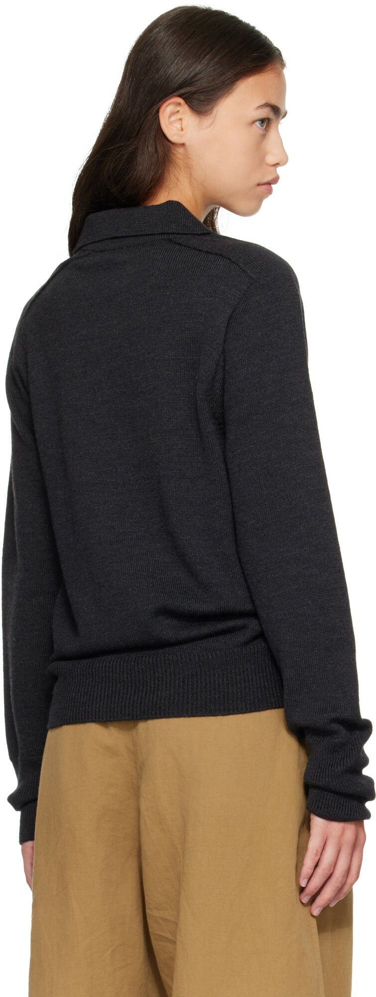 Studio Nicholson Gray Sark Knit Polo