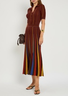 Gabriela Hearst Calypso Striped Wool Midi Shirt Dress Brown Other