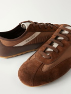 McQueen - Suede-Trimmed Shell Sneakers - Brown