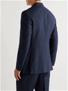 Saman Amel - Linen, Wool and Silk-Blend Suit Jacket - Blue