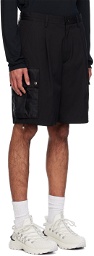 Moncler Black Pleated Shorts