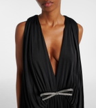 Loewe Embellished draped silk gown