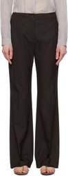 AMOMENTO Brown Straight Fit Trousers
