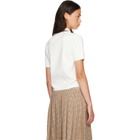 Moncler White Cotton Knit Polo