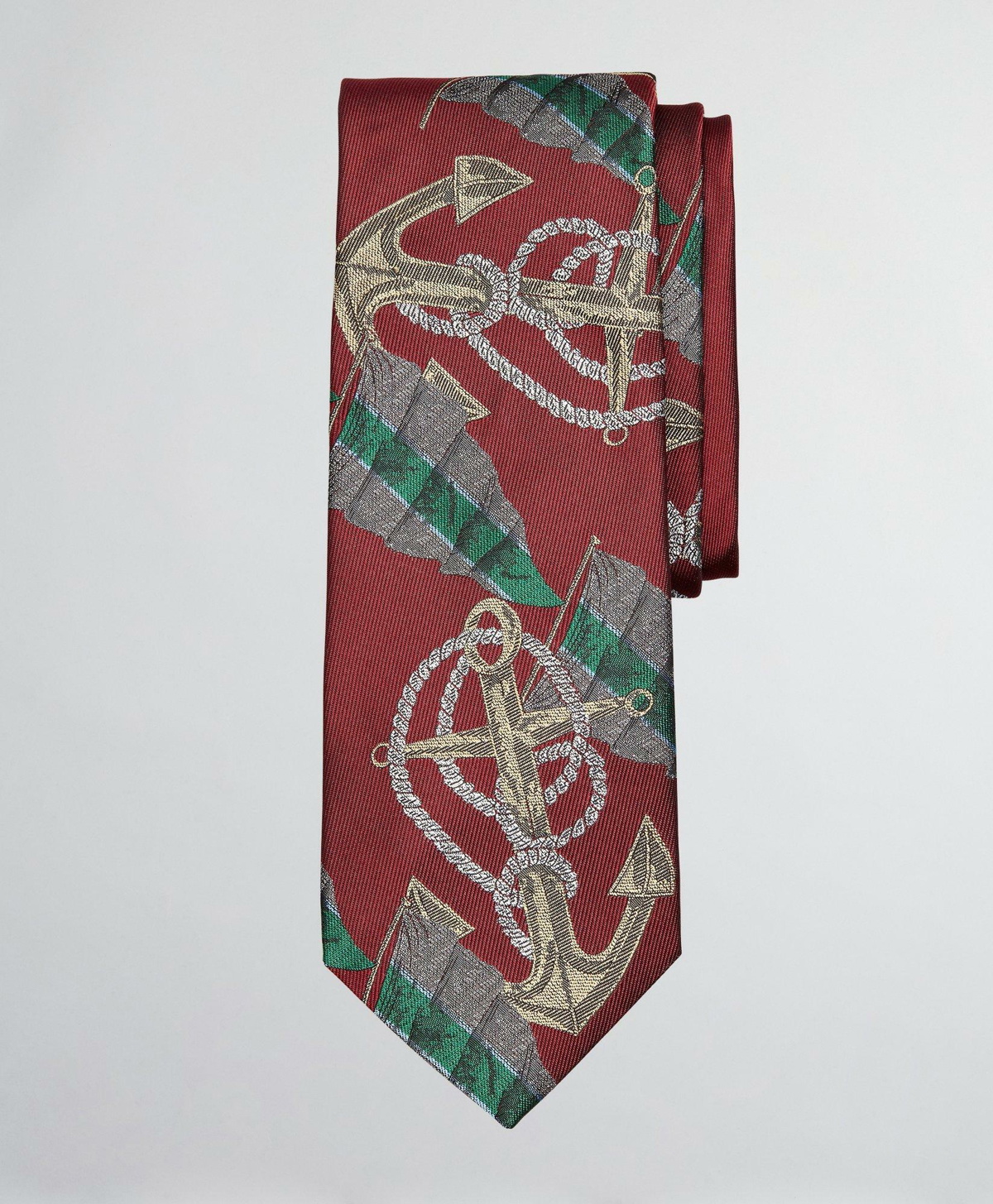Brooks Brothers Men's Limited Edition Archival Collection Anchor Motif Silk Tie | Red