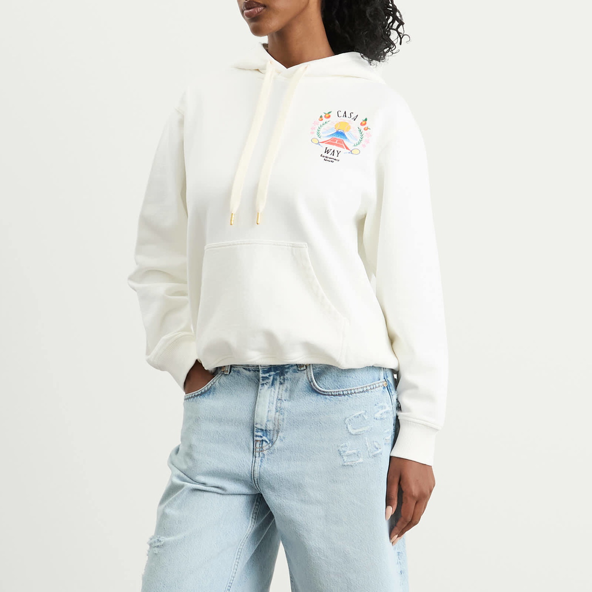 Casablanca Women's Embroidered Hoodie in Casa Way Mountain