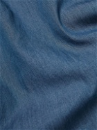 De Petrillo - Cutaway-Collar Cotton-Chambray Shirt - Blue