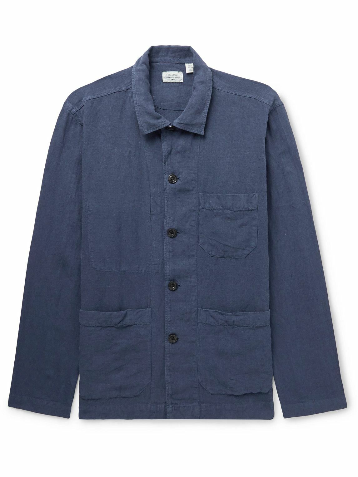 Hartford - Perry Pat Linen Overshirt - Blue Hartford