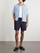 Altea - Samuel Straight-Leg Linen Drawstring Shorts - Blue