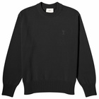 AMI Paris Men's Tonal Heart Crew Neck Jumper in Black