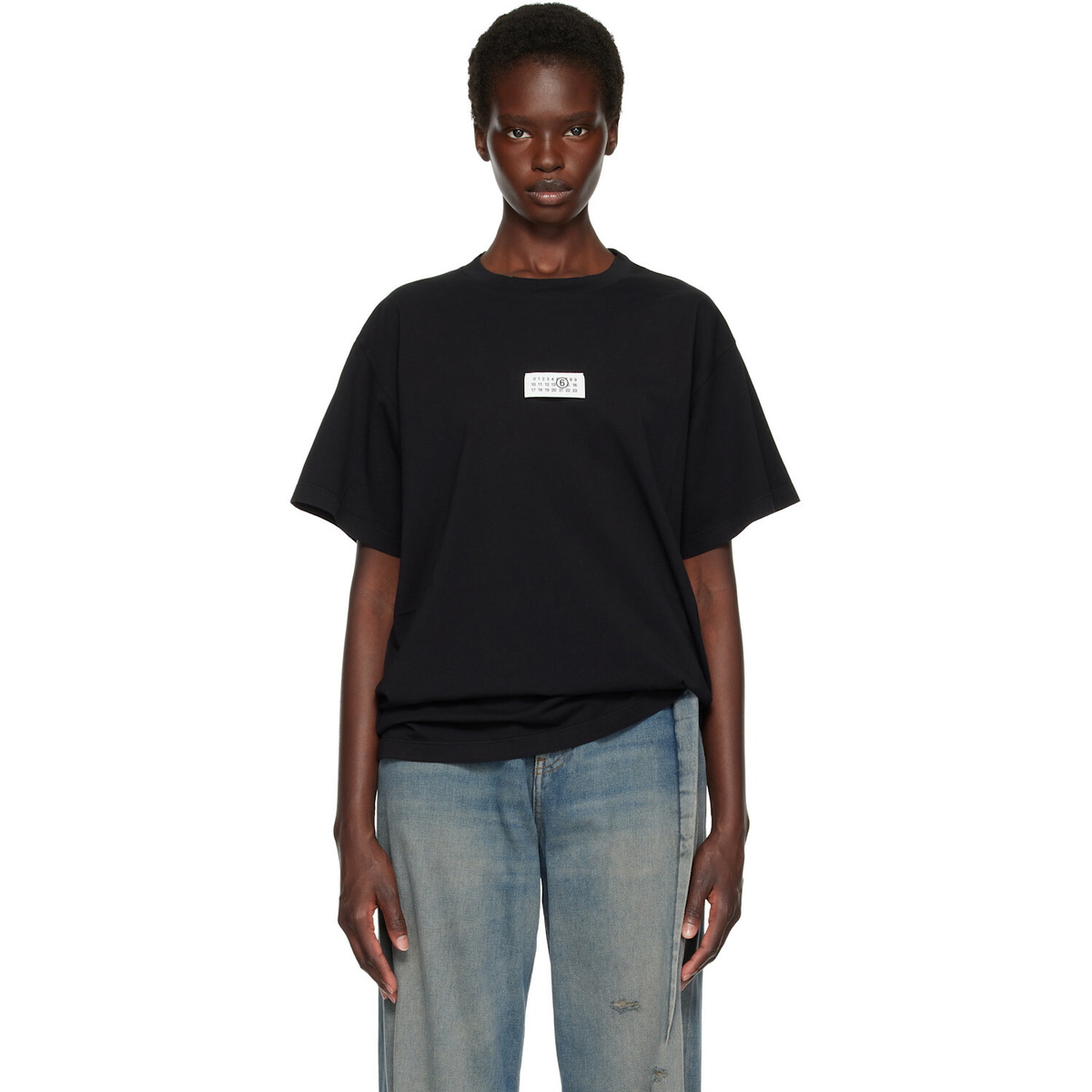 MM6 Maison Margiela Black Logo Patch T-shirt