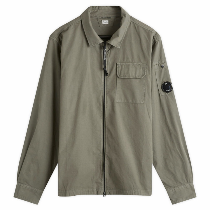 Photo: C.P. Company Men's Organic Gabardine Zip Overshirt in Grape Leaf