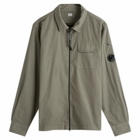 C.P. Company Men's Organic Gabardine Zip Overshirt in Grape Leaf