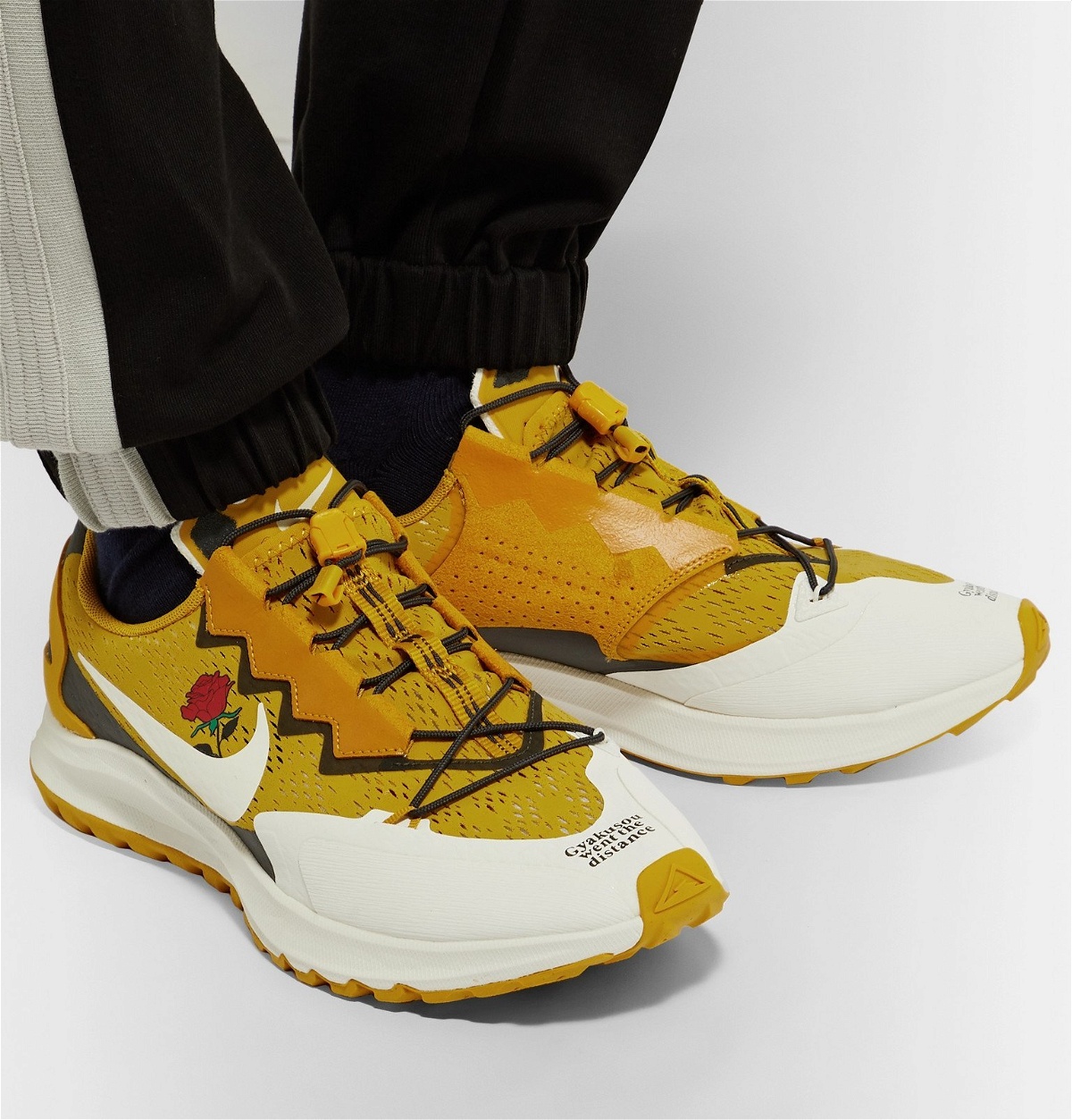 Nike Undercover - Gyakusou Zoom Pegasus Trail Suede-Trimmed Rubber and Mesh Running Sneakers - Gold Nike x Undercover