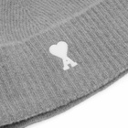 AMI Paris Men's Alpaca Knit Beanie in Gris/Ecru 