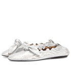 Toga Pulla Women's Metallic Leather Ballet Shoes in Silver