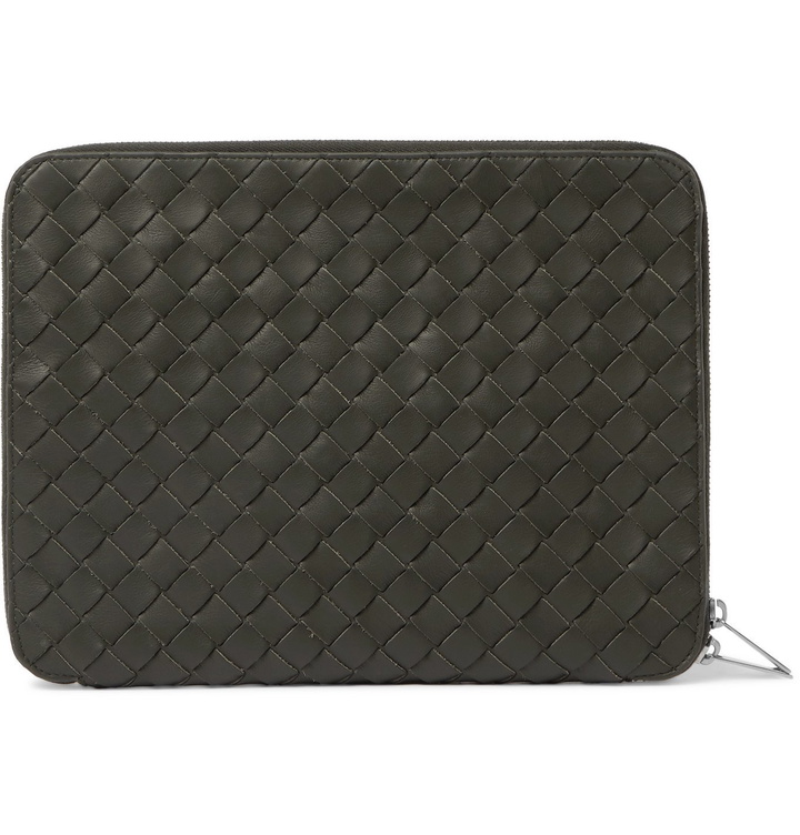 Photo: BOTTEGA VENETA - Intrecciato Leather Zip-Around Pouch - Green