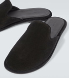 The Row Roger suede slides