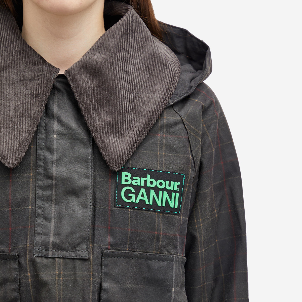 Barbour Women's x Ganni Wax Anorak in Classic Tartan Barbour