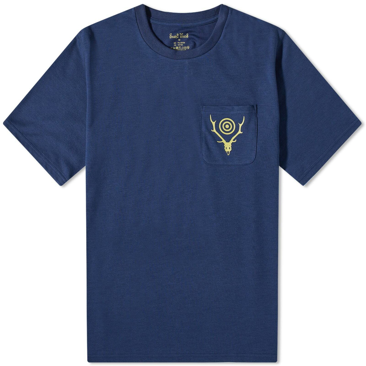 South2 West8 Men's Round Pocket T-Shirt in Navy South2 West8