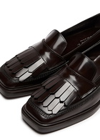 Hereu Aina 40 Glossed Leather Loafers Brown