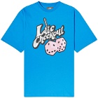 Late Checkout Fluffy Dice T-Shirt in Blue