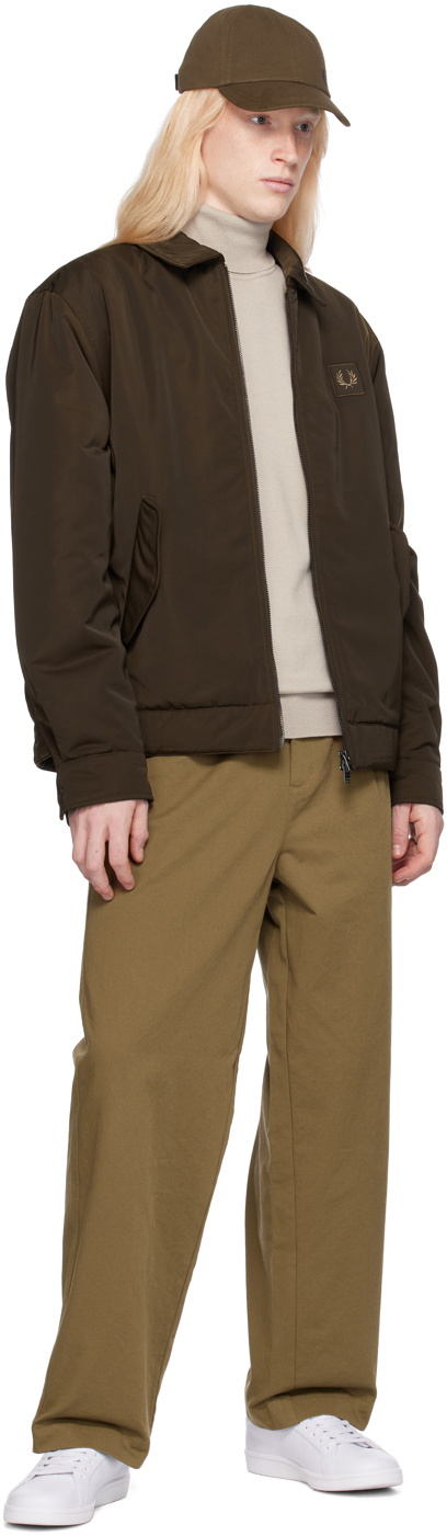Fred Perry Taupe Embroidered Turtleneck