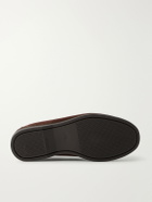 MORJAS - Leather-Trimmed Suede Boat Shoes - Brown