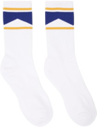 Rhude White Chevron Logo Socks