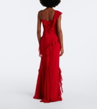 De La Vali Mayara ruffled georgette gown