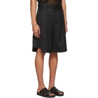 Feng Chen Wang Black Wool Panelled Shorts